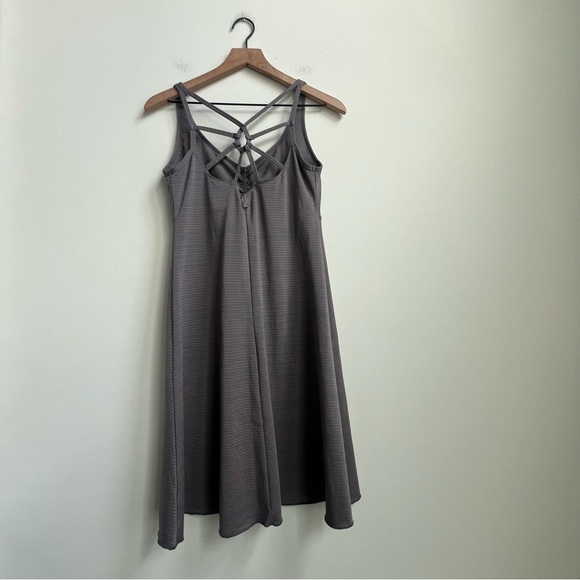 Prana Women's M Gray Pink Striped Dreaming Dress Athleisure Shelf Bra Strappy - Picture 10 of 11